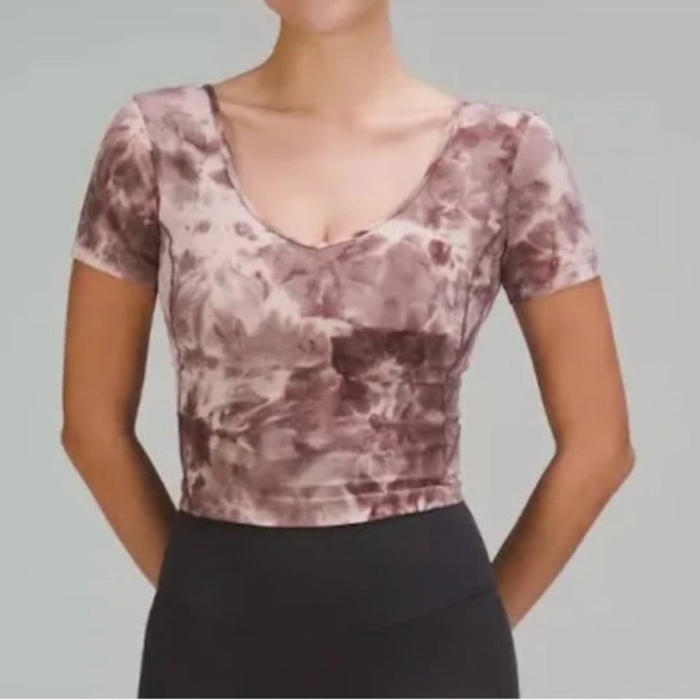 LULULEMON ALIGN TEE TIE DYE BROWN MULTI - 2